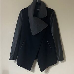 Mackage Black Jacket with Charcoal Shawl Collar
